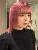 ベレーザ 渋谷(BELEZA)&nbsp;8193ミルクティーピンクハイトーンカラーマッシュパーマ韓国ボブ