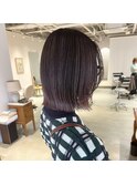 ボブ×ラベンダーグレージュ