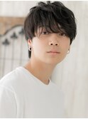 ダークアッシュ前髪パーマ大人かっこいいマッシュR上尾