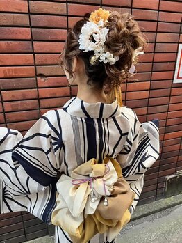 シム テンジン(hair & beaty SIM tenjin)の写真/【2025年花火大会の浴衣着付け,ヘアセットクーポンあり♪】2026年卒業式,入学式など各種予約も絶賛開始中♪