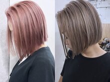 ボブ×ブリーチカラー[韓国/ダブルカラー/心斎橋/髪質改善]