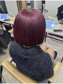 ワインレッドブリーチイメチェンダブルカラー学割U24ブリーチ 
