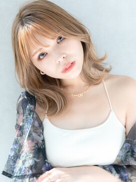 銀座/髪質改善/ケアブリーチ/透明感UP小顔ミディアムレイヤー