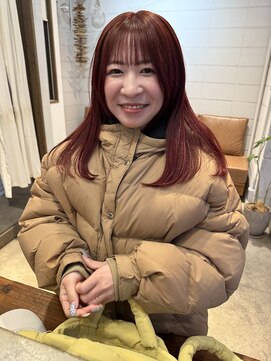 リチェッタ(Ricetta) ロング レッドカラー イルミナカラー ブリーチ無し