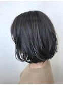 クセ毛風切りっぱなしボブ