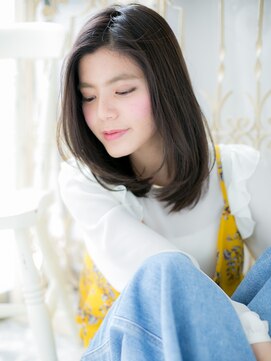 ブルー(BLUE) *CUORE水戸*…ダークアッシュ艶カラー小顔ナチュラルストカールb