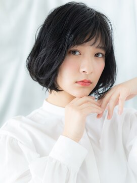 ドクターズ サロン ラブ(Dr's Salon LAB) 髪質改善ウェットスタイル黒髪ショートボブa古河20代30代40代