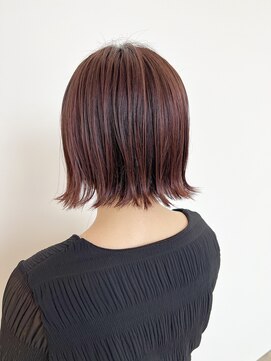 ビーヒアナウ N゜03 金沢駅西店(BE HERE NOW) 切りっぱなしボブ×ラベンダーピンク