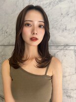 ロンド ストラーダ 心斎橋(Lond strada)&nbsp;韓国前髪顔周りロング×インナーグレージュ[心斎橋/髪質改善]