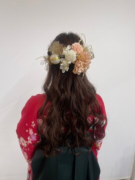 ベルクープス 天王寺店(Belle Coupes) 【BelleCoupes】卒業式 袴着付け 着物ヘア ハーフアップ