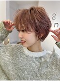 ゆるふわパーマ/暖色カラー/マッシュショート/銀座