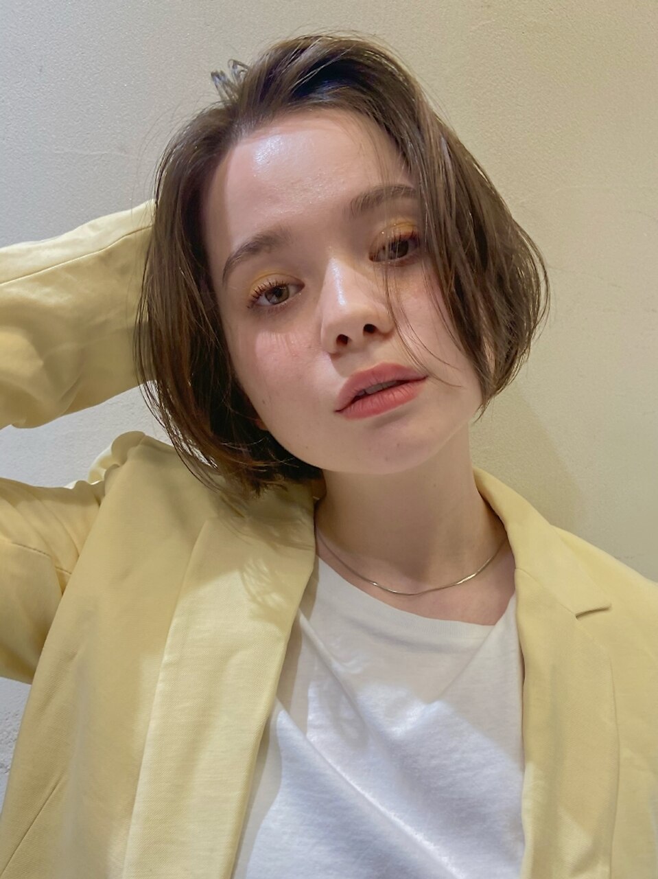 表参道の女性美容師提案/ブリーチなしピンクベージュショート