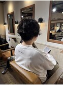 くびレイヤーグレーベージュブラウンパーマショートボブ