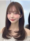 大人可愛い20代30代40代インナーカラー小顔ウルフレイヤーボブ