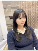 レイヤーカット/グレージュブラウン/韓国巻き/顔周りカット