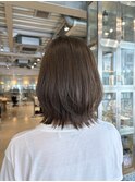 ブリーチなしカラー◎オリーブグレージュ×ミディアムレイヤー夏