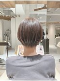 イメチェンひし形シルエット束感ショートマッシュグレーベージュ