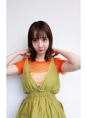 『ぱっつん前髪』くびれボブ 天神 大名 インナーカラー