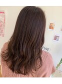 ピンクブラウン/暖色系カラー/サイドバング