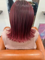 ヘアガーデン ティアラ(Hair Garden TIARA)&nbsp;20代30代レッドカラーグラデーション外ハネスタイル