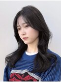 韓国ヘア/グレージュカラー/前髪カット/顔周りカット/くびれヘア