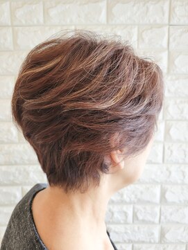 松本平太郎美容室 吉祥寺パートファイブ(PART5) シニアショートレイヤー×イノアカラー×ハイライト