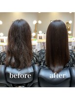 ツヤと髪 クリム(crim)&nbsp;髪質改善エステカラー　セミロング　白髪染め　30代、40代、20代
