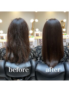 ツヤと髪 クリム(crim) 髪質改善エステカラー　セミロング　白髪染め　30代、40代、20代