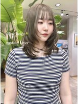 ザ パス 警固店(the path)&nbsp;透明感オリーブベージュとミディアムレイヤーで垢抜けヘア