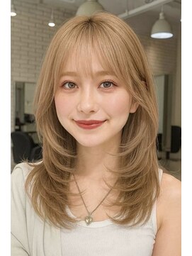 リコヘアー(LiCO HAIR) 那覇/イメチェン/ピンクベージュ/アンブレラカラー/前髪