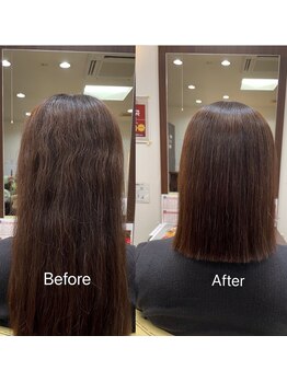 ヴィアーレ(VIALE)の写真/乾かすだけでまとまる、”ナチュラルストレート”が大人気☆クセを改善しながら同時に髪質改善が叶う！