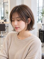 フレイムス ヘアアンドリラックス 大宮東口店(Frames)&nbsp;レイヤーボブ髪型20代30代40代50代前髪あり前髪なし面長丸顔大宮