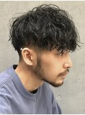 ツイストスパイラルパーマ波巻きスパイラルツーブロック