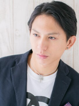 メンズヘア ビーセカンド 草加店(MENS HAIR B-2) アップバング七三マッシュウェットスタイルR草加