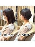 Before→After コンパクトな丸みショート