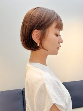 トレス(TRESS) ミニボブ　ボブ　ブラウン　前髪カット　暖色カラー　原宿表参道