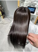 ★くびレイヤーエモージュインナーグレージュ前髪ピンクベージュ