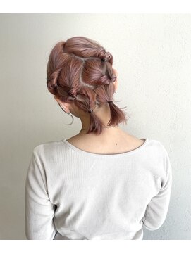 ゲリール ヘア プラス ケア(guerir hair+care) 【guerir hair + care】ピンクベージュ × ボブアレンジ