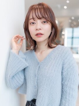 ケアリー 調布(Carelly) 大人かわいい前髪セシルカットココアブラウンフリンジウェーブ