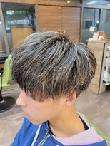 メンズ レオ 南森町店(men's LEO) 極細大量メッシュ×重めマッシュ×ツーブロック×刈り上げ