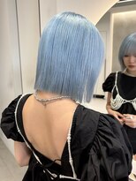 ソル 栄矢場町(SOL) ペールブルーブルーカラーボブヘアーハイトーンボブ