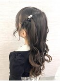 三つ編み　ハーフツイン