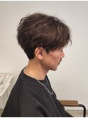 刈り上げセンターパートツイストスパイラルパーマ