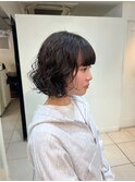 ☆大人可愛いボブパーマ水巻きパーマ肩上ボブパーマヘア