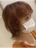 伸ばしかけが可愛い♪ナチュラルウルフミディ
