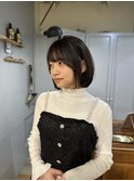 ミディアムレイヤー/大人可愛い/髪質改善/シースルーバング