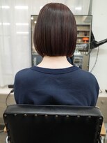 ユノ(juno) 丸みストレートボブ × 艶髪縮毛矯正