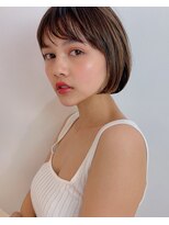 グッデイ ヘアー(GOOD DAY HAIR) ミニボブ 毛先パーマ 黒髪 シアーグレージュ フレンチボブ