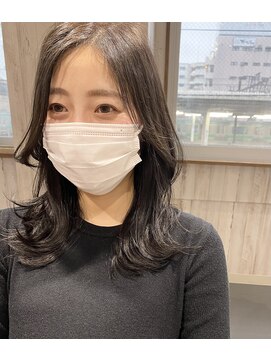 シュクルヘアー(Sucre Hair) 毛流れバング＊ローレイヤー＊ダークグレージュ