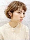 オン眉/ボブ/カーキグレージュ/大人かわいい[東銀座/銀座]